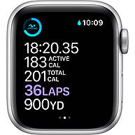 Đồng Hồ Thông Minh Apple Watch Series 6 GPS + Cellular 40mm Silver Viền Nhôm Dây Cao Su (M06M3VN/A)