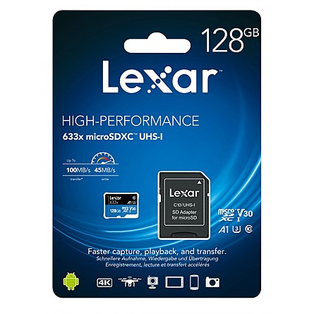 Thẻ Nhớ Lexar 128GB MicroSDXC UHS-I Class 10 (LSDMI128BB633A)