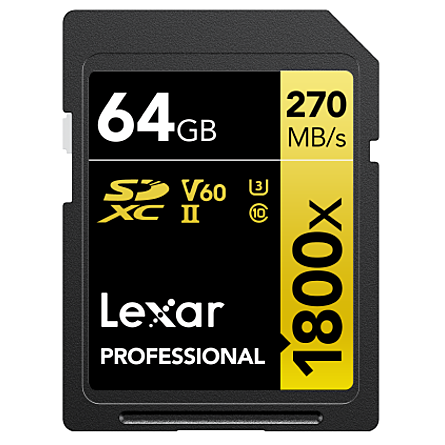 Thẻ Nhớ Lexar 1800x 64GB SDXC UHS-II U3 V60 (LSD1800064G-BNNNG)