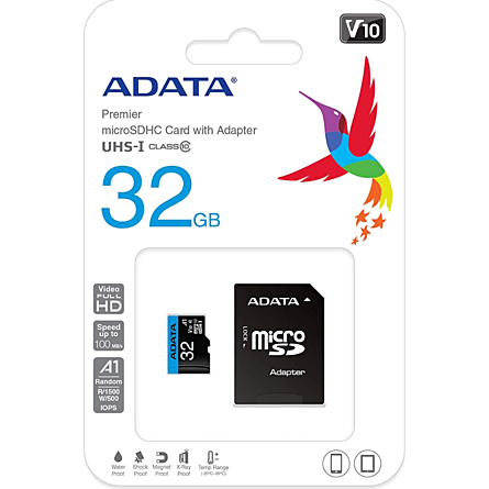 Thẻ Nhớ Adata 32GB MicroSDHC UHS-I Class 10 (AUSDH32GUICL10A1-RA1)