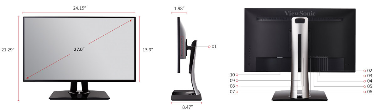 ViewSonic 27-Inch AH3-IPS PLS 2K WQHD 61Hz (VP2768)