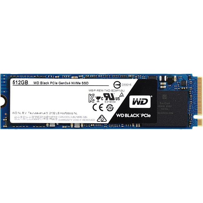 Ổ Cứng SSD WD Black 512GB NVMe M.2 PCIe Gen 3 x4 (WDS512G1XOC)