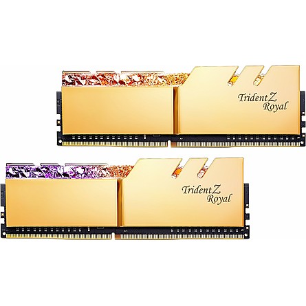 Ram Desktop G.Skill Trident Z Royal RGB Gold 16GB (2x8GB) DDR4 3600MHz (F4-3600C18D-16GTRG)