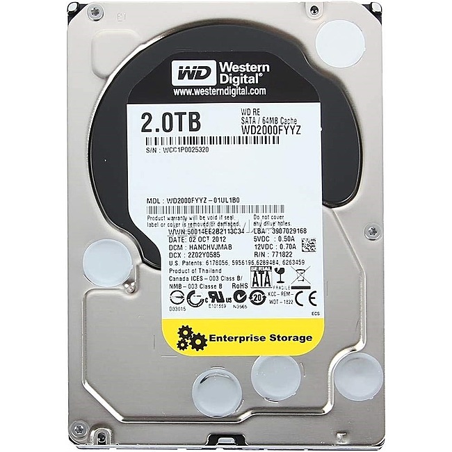 Ổ Cứng HDD 3.5" WD RE 2TB SATA 7200RPM 64MB Cache (WD2000FYYZ)