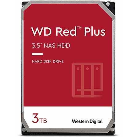 Ổ Cứng HDD 3.5" WD Red Plus 3TB NAS SATA 5400RPM 64MB Cache (WD30EFRX)
