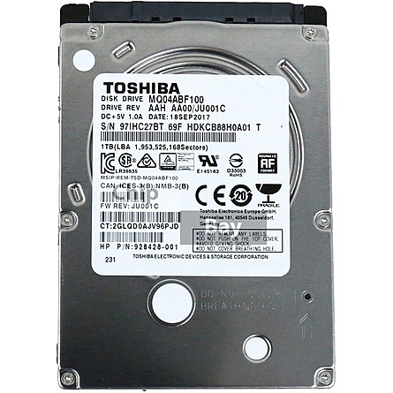 Ổ Cứng HDD 2.5" Toshiba 1TB SATA 5400RPM 128MB Cache (MQ04ABF100)
