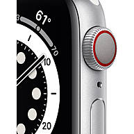 Đồng Hồ Thông Minh Apple Watch Series 6 GPS + Cellular 40mm Silver Viền Nhôm Dây Cao Su (M06M3VN/A)
