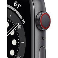 Đồng Hồ Thông Minh Apple Watch Series 6 GPS + Cellular 44mm Space Gray Viền Nhôm Dây Cao Su (MG2E3VN/A)