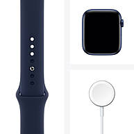 Đồng Hồ Thông Minh Apple Watch Series 6 GPS + Cellular 44mm Blue Viền Nhôm Dây Cao Su (M09A3VN/A)