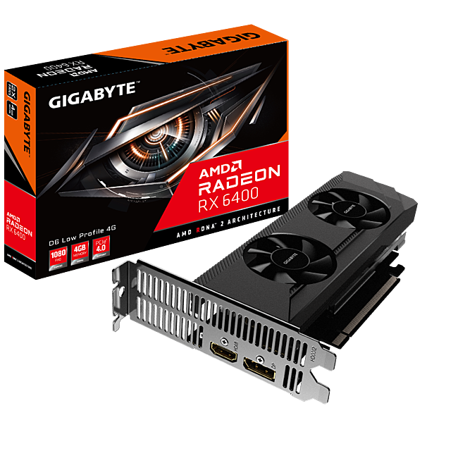 Card Màn Hình Gigabyte Radeon RX 6400 D6 Low Profile 4G (R64D6-4GL)