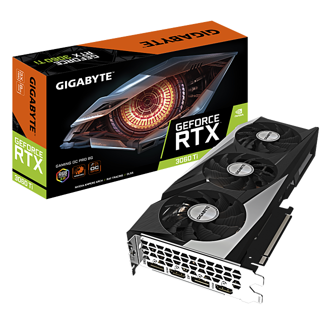Card Màn Hình Gigabyte GeForce RTX 3060 Ti LHR GAMING OC PRO 8G (N306TGAMINGOC PRO-8GD)