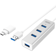 Bộ Chia Hub Mở Rộng 4 USB 3.0 + 1 USB Type-C™ Unitek Y-3082B
