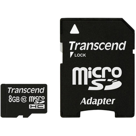 Thẻ Nhớ Transcend 8GB microSDHC Class 10 + SD Adapter (TS8GUSDHC10)