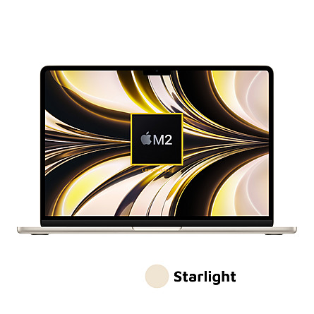 Máy Tính Xách Tay Apple MacBook Air 13" 2022 M2 Chip 8-Core CPU/8GB/256GB SSD/8-Core GPU/Starlight (MLY13)