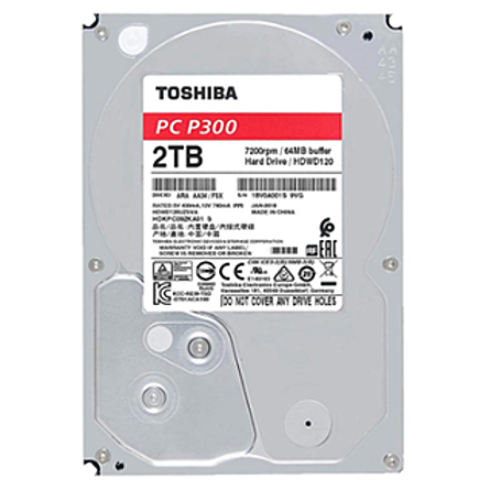 Ổ Cứng HDD 3.5" Toshiba P300 2TB SATA 7200RPM 64MB Cache (HDWD120UZSVA)