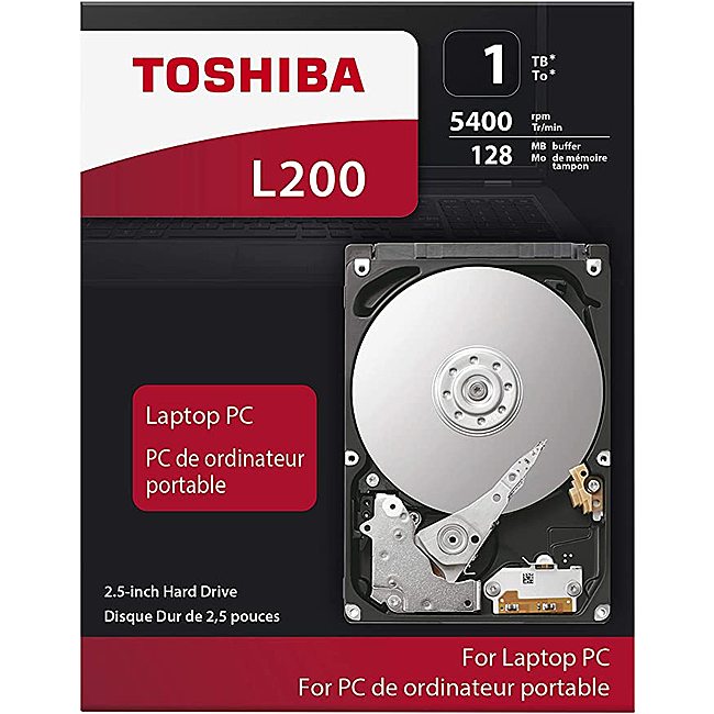 Ổ Cứng HDD 2.5" Toshiba L200 MOBILE 1TB SATA 5400RPM 128MB Cache (HDWL110UZSVA 7mm)