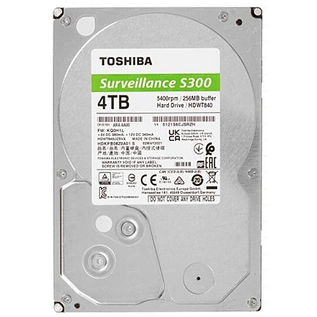 Ổ Cứng HDD 3.5" Toshiba S300 SURVEILLANCE 4TB SATA 5400RPM 256MB Cache (HDWT840UZSVA)