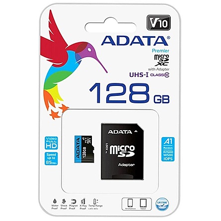 Thẻ Nhớ Adata 128GB MicroSDXC UHS-I Class 10 (AUSDX128GUICL10A1-RA1)