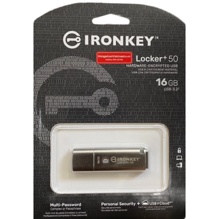 USB Bảo Mật Kingston IronKey Locker+ 50 16GB (IKLP50/16GB)