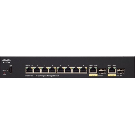 Thiết Bị Chuyển Mạch Cisco SG350-10 10-Port Gigabit Managed Switch (SG350-10-K9-EU)