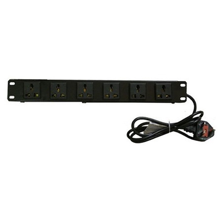 Thanh Nguồn PDU EKORACK 6 ổ cắm đa năng, tổng 16A, phích cắm C14, MCB (ERPW6UNV16C14M)