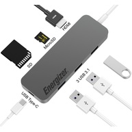 Thiết Bị Chuyển Đổi Energizer  USB 3.1 Type-C Thành 3 Cổng USB 3.0 + USB Type-C + SD + microSD + HDMI (HC3MPGY4)