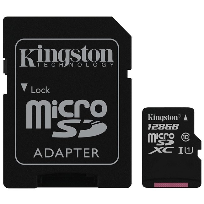 Thẻ Nhớ Kingston 128GB microSDXC UHS-I Class 10 + SD Adapter (SDC10G2/128GB)