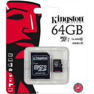Thẻ Nhớ Kingston 64GB microSDXC UHS-I Class 10 + SD Adapter (SDC10G2/64GB)