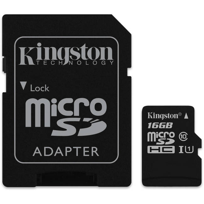 Thẻ Nhớ Kingston 16GB microSDHC UHS-I Class 10 + SD Adapter (SDC10G2/16GB)