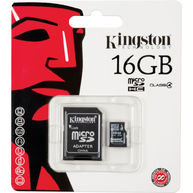 Thẻ Nhớ Kingston 16GB microSDHC Class 4 + SD Adapter (SDC4/16GB)