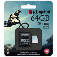 Thẻ Nhớ Kingston 64GB microSDXC UHS-I U3 Class 10 + SD Adapter (SDCAC/64GB)