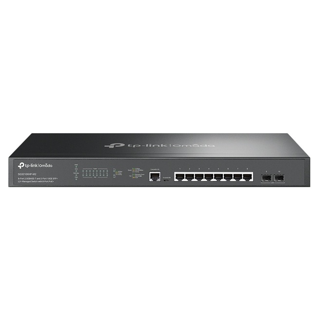 Thiết Bị Chuyển Mạch TP-Link Omada quản lý L2+ 8 cổng 2.5GBASE-T và 2 cổng 10GE SFP+ với 8 cổng PoE+ (SG3210XHP-M2)
