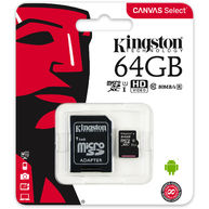 Thẻ Nhớ Kingston Canvas Select 64GB microSHXC UHS-I Class 10 + SD Adapter (SDCS/64GB)