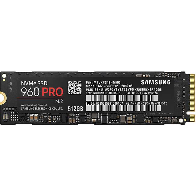 Ổ Cứng SSD SAMSUNG 960 PRO 512GB NVMe M.2 PCIe Gen 3 x4 512MB Cache (MZ-V6P512BW)