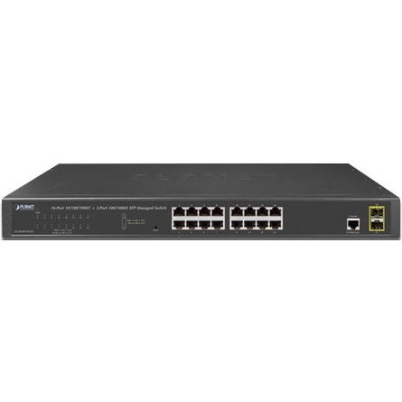 Planet 16-Port Layer 2 Managed Gigabit Ethernet Switch W/2 SFP Interfaces (GS-4210-16T2S)