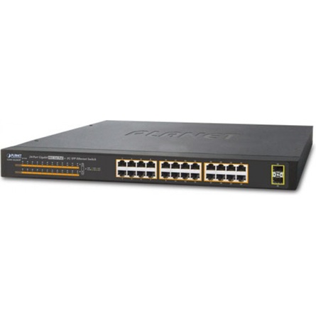Planet 24-Port 10/100/1000T 802.3at PoE + 2-Port 1000X SFP Gigabit Ethernet Switch (GSW-2620HP)