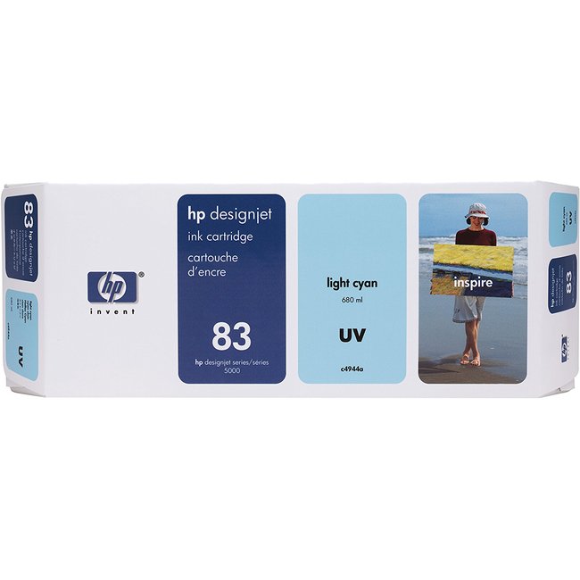 HP 83 680-ml Light Cyan DesignJet UV Ink Cartridge (C4944A)