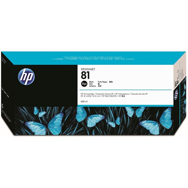 HP 81 680-ml Black DesignJet Dye Ink Cartridge (C4930A)