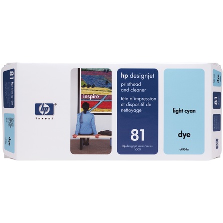 HP 81 Light Cyan DesignJet Dye Printhead and Printhead Cleaner (C4954A)