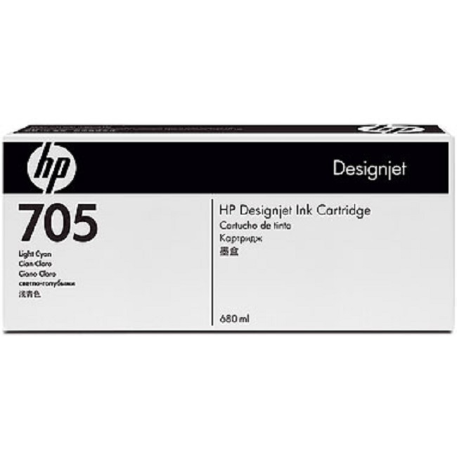 HP 705 680-Ml Light Cyan Designjet Ink Cartridge (CD963A)