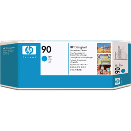 HP 90 Cyan and Cleaner DesignJet Original Ink Cartridge (C5055A) HP 90 Cyan and Cleaner DesignJet Original Ink Cartridge (C5055A)