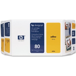 HP 80 Value Pack 350-ml Yellow Ink Cartridge and Printhead (C4893A) HP 80 Value Pack 350-ml Yellow Ink Cartridge and Printhead (C4893A)