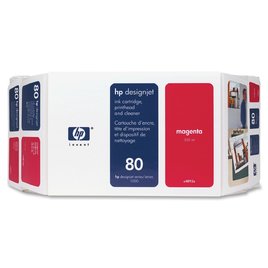 HP 80 Value Pack 350-ml Magenta Ink Cartridge and Printhead (C4892A) HP 80 Value Pack 350-ml Magenta Ink Cartridge and Printhead (C4892A)