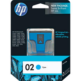 HP 02 Cyan Original Ink Cartridge (C8771WA) HP 02 Cyan Original Ink Cartridge (C8771WA)