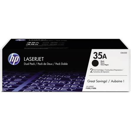 HP 35A 2-pack Black Original LaserJet Toner Cartridges (CB435AD)