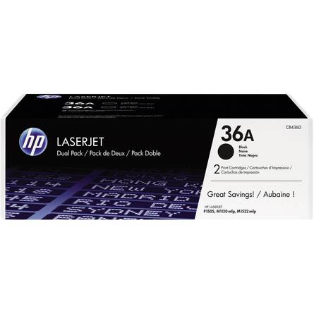 HP 36A 2-pack Black Original LaserJet Toner Cartridges (CB436AD)