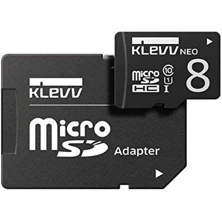 Thẻ Nhớ Essencore Klevv Neo 8GB microSDHC Class 10 UHS-I U1 + SD Adapter (U008GUC1U18-DK)