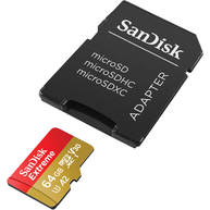 Thẻ Nhớ Sandisk Extreme 64GB microSDXC UHS-I V30 U3 Class 10 A2 + SD Adaptor (SDSQXA2-064G-GN6MA)