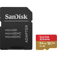 Thẻ Nhớ Sandisk Extreme 64GB microSDXC UHS-I V30 U3 Class 10 A2 + SD Adaptor (SDSQXA2-064G-GN6MA)